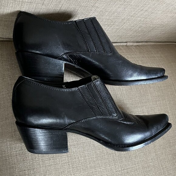 Charlie 1 Horse Black Booties Size 8 (B) Boots Short Leather Western Cowboy - Picture 11 of 16